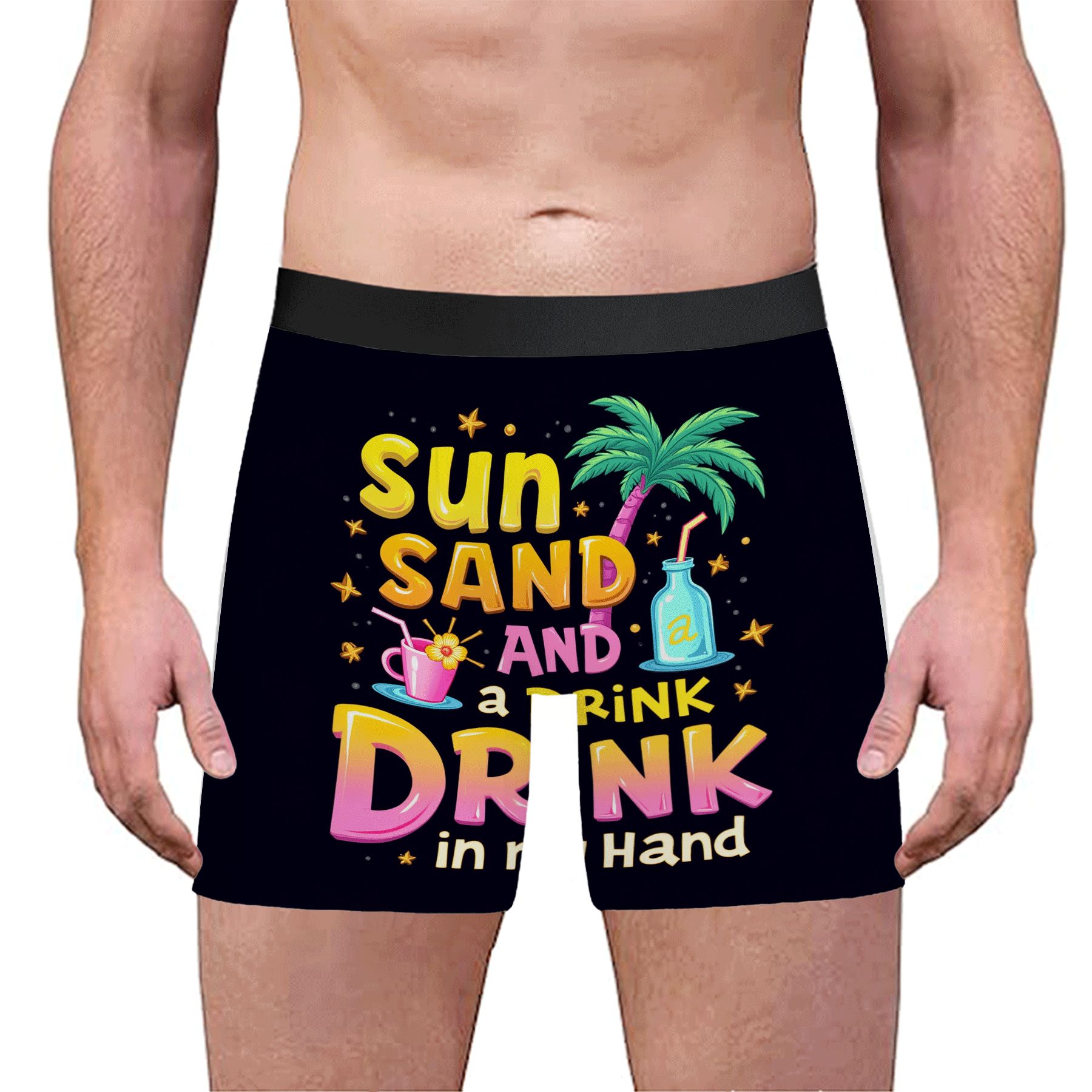 Men's Boxer Briefs - Fun Summer Design with