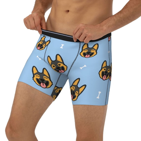 Men's Boxer Briefs, German Shepherd Puppy Soft and Breathable Mens Underwear Boxer Briefs With Widen Waist