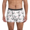 thumbnail image 1 of Men's Boxer Briefs, Gray Koala Pink Heart Soft Comfy Mens Underwear Boxer Briefs Breathable With Widen Waist, 1 of 7