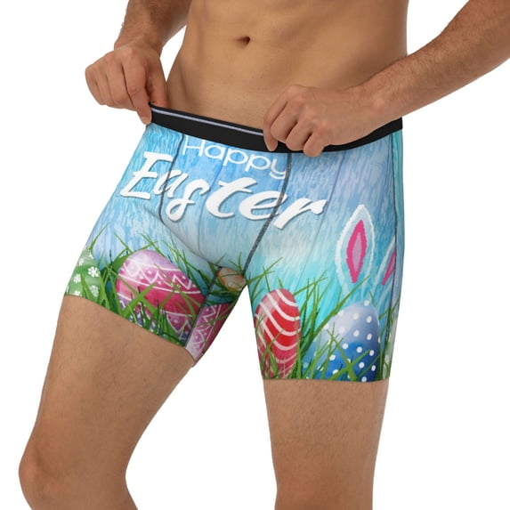 Men's Boxer Briefs, Happy Easter (2) Soft and Breathable Mens Underwear Boxer Briefs With Widen Waist