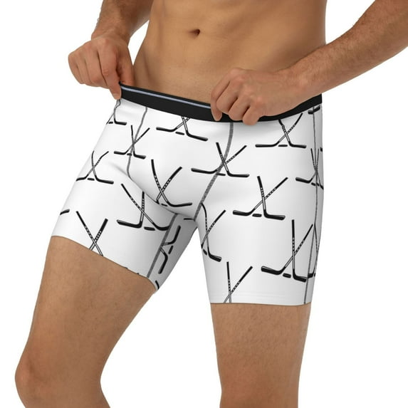 Men's Boxer Briefs, Hockey Stick Sport Soft and Breathable Mens Underwear Boxer Briefs With Widen Waist