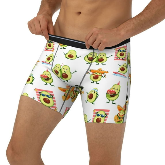 Men's Boxer Briefs, Kawaii Mexican Avocado Soft and Breathable Mens Underwear Boxer Briefs With Widen Waist