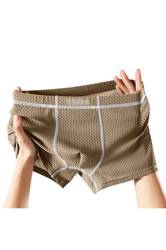Men's Boxer Briefs - L Size Brown, Nylon Spandex Mesh, Breathable Stretchy Comfortable, ToBeBest, All-Day Wear for Work & Active Lifestyles