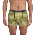 thumbnail image 1 of Men's Boxer Briefs, Mardi Gras Purple Yellow Plaid Soft Comfy Mens Underwear Boxer Briefs Breathable With Widen Waist, 1 of 7