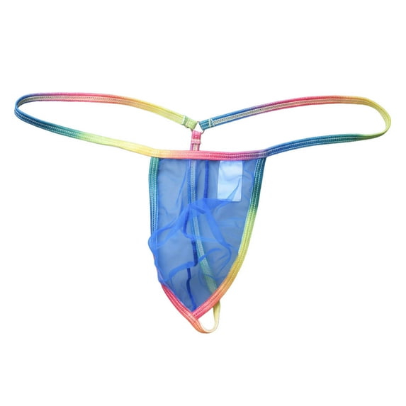 Men's Boxer Briefs Mens Lace Thong Underwear Mens Split Side Underwear Thong Swimsuit Frilly Lingerie Car Tee 4t Car Shirt Apparel See Thru Shorts Small Small String Men's Exotic Apparel Blue L