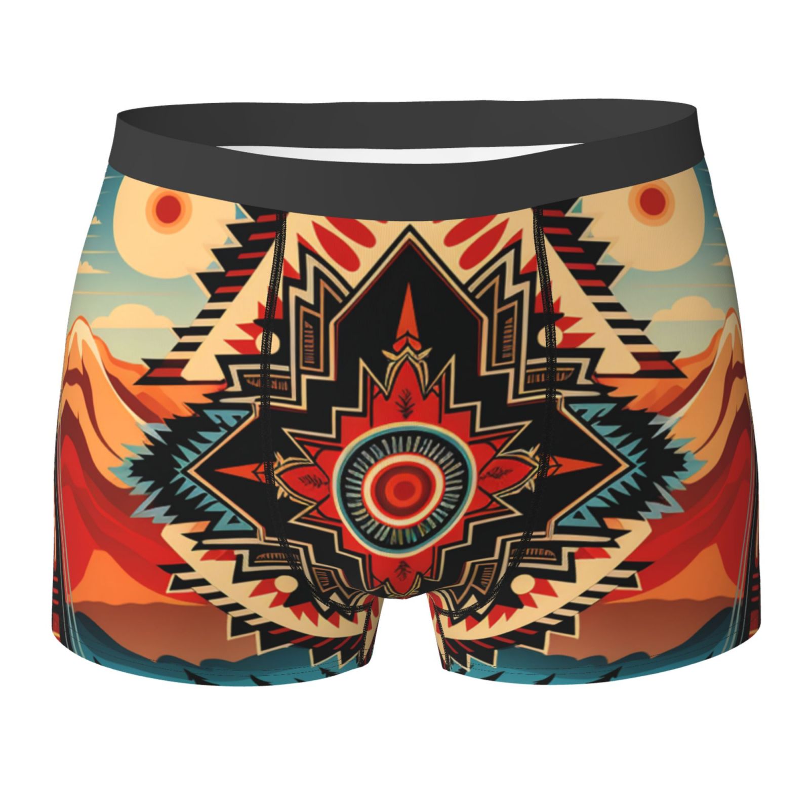 Boxer Aztec Men's Boxer Briefs No Ride-up Comfortable Soft Underwear, Aztec Baja ...