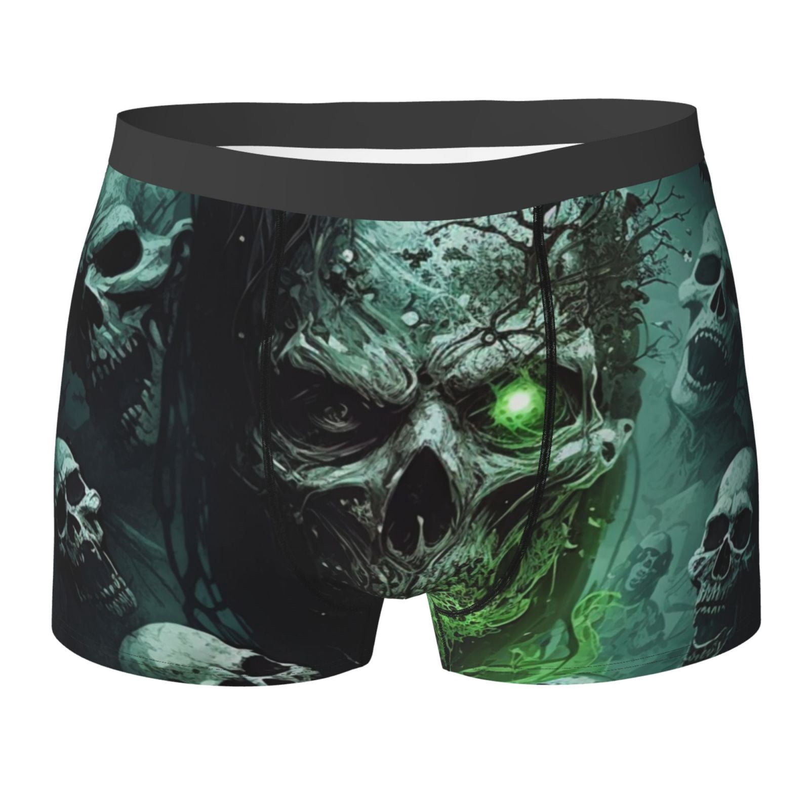 Men's Boxer Briefs No Ride-up Comfortable Soft Underwear, Skull Zombies ...