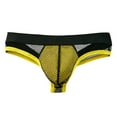 thumbnail image 1 of Men's Boxer Briefs No Underwear Brief for Men Athletic Underwear Men Briefs Medium Extra No Ride for Brief V Shape Rabbit Fishing Net Thong Yellow M, 1 of 2