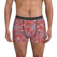 thumbnail image 1 of Men's Boxer Briefs, Paisley Red Soft Comfy Mens Underwear Boxer Briefs Breathable With Widen Waist, 1 of 7