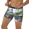 thumbnail image 1 of Men's Boxer Briefs, Parisian Cafe With Eiffel Soft and Breathable Mens Underwear Boxer Briefs With Widen Waist, 1 of 5