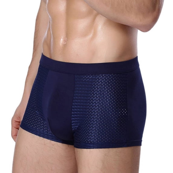Men's Boxer Briefs Quick Dry Breathable Mesh Fabric 3D Design Underpants Wide Waistband Underwear for Teen Summer AIC88