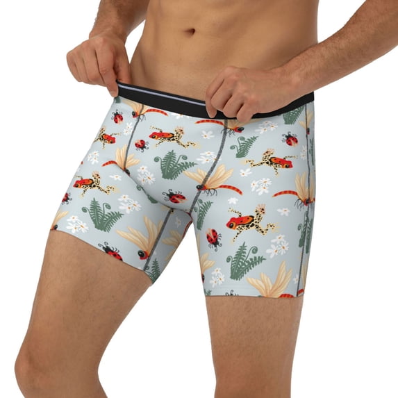 Men's Boxer Briefs, Ragonfly And Ladybug Soft and Breathable Mens Underwear Boxer Briefs With Widen Waist