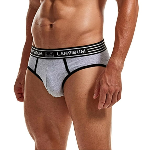 Men's Boxer Briefs No Ride up Spandex Men Underpants Underwear Men Small Underwear Mens Mens Briefs Big Pack of for Bulk Long Leg Underpants Small Men's Fashion Grey L
