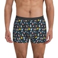 thumbnail image 1 of Men's Boxer Briefs, Rocket Space Soft Comfy Mens Underwear Boxer Briefs Breathable With Widen Waist, 1 of 7
