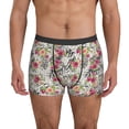 thumbnail image 1 of Men's Boxer Briefs, Roses Mixed Zebra Soft Comfy Mens Underwear Boxer Briefs Breathable With Widen Waist, 1 of 7
