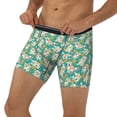thumbnail image 1 of Men's Boxer Briefs, SHIBA WITH FLORAL Soft and Breathable Mens Underwear Boxer Briefs With Widen Waist, 1 of 5