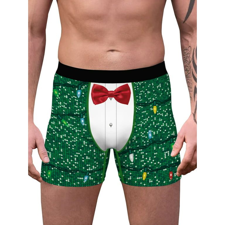 Men's Boxer Briefs Sexy Christmas Underwear Santa Claus Print Underpants  Loose Tight Waist Xmas Shorts Holiday Erotic Costumes - Walmart.com