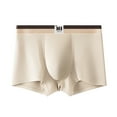 thumbnail image 1 of Men's Boxer Briefs Silk Underwear Men Bunker Underwear Mens Briefs Design Mens Men y Son Small Sexy Athletic Brief Pack Men's Trunks Beige 3XL, 1 of 2