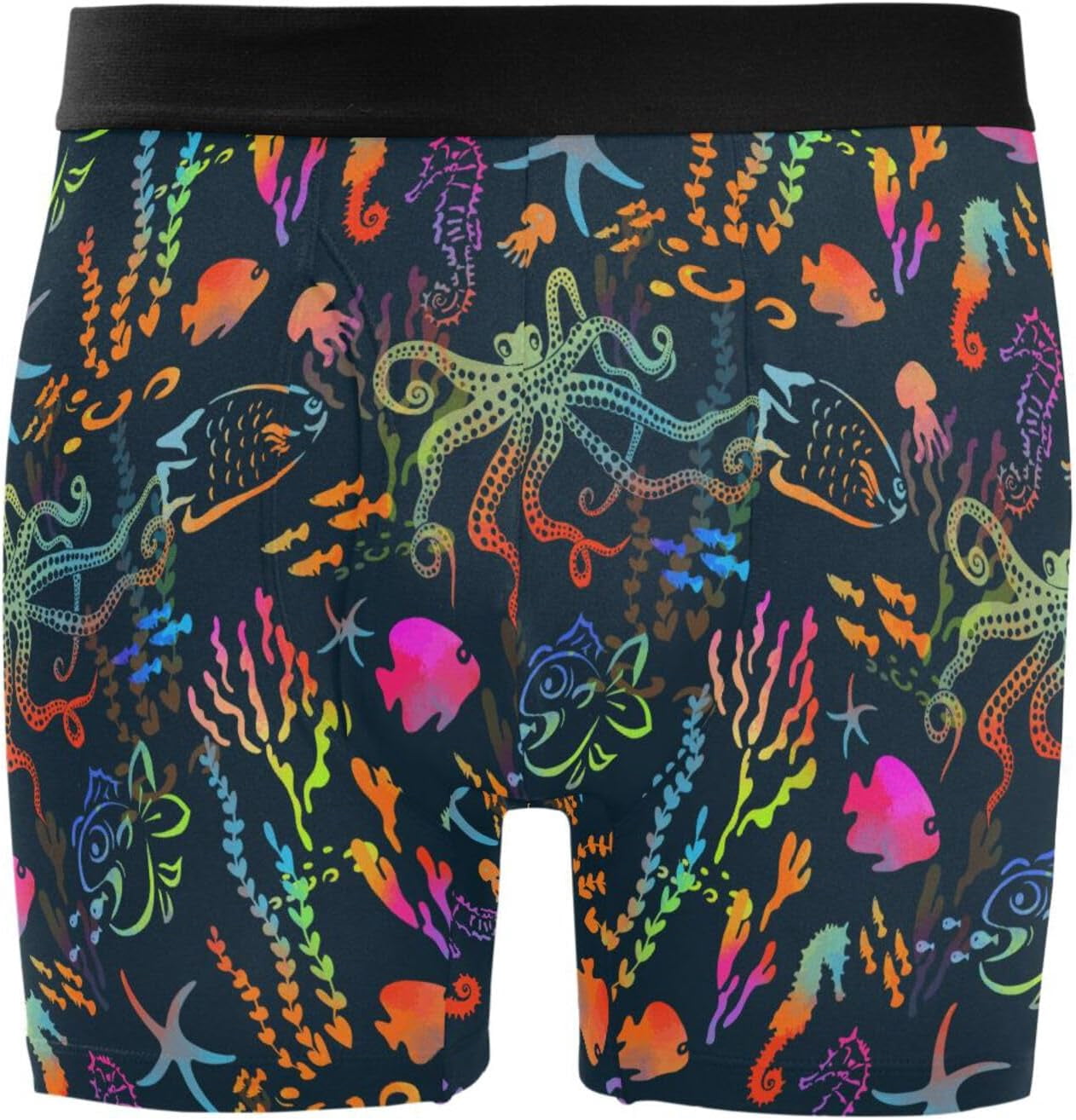 Men's Boxer Briefs Soft Comfort Breathable Inseam Underwear with Fly