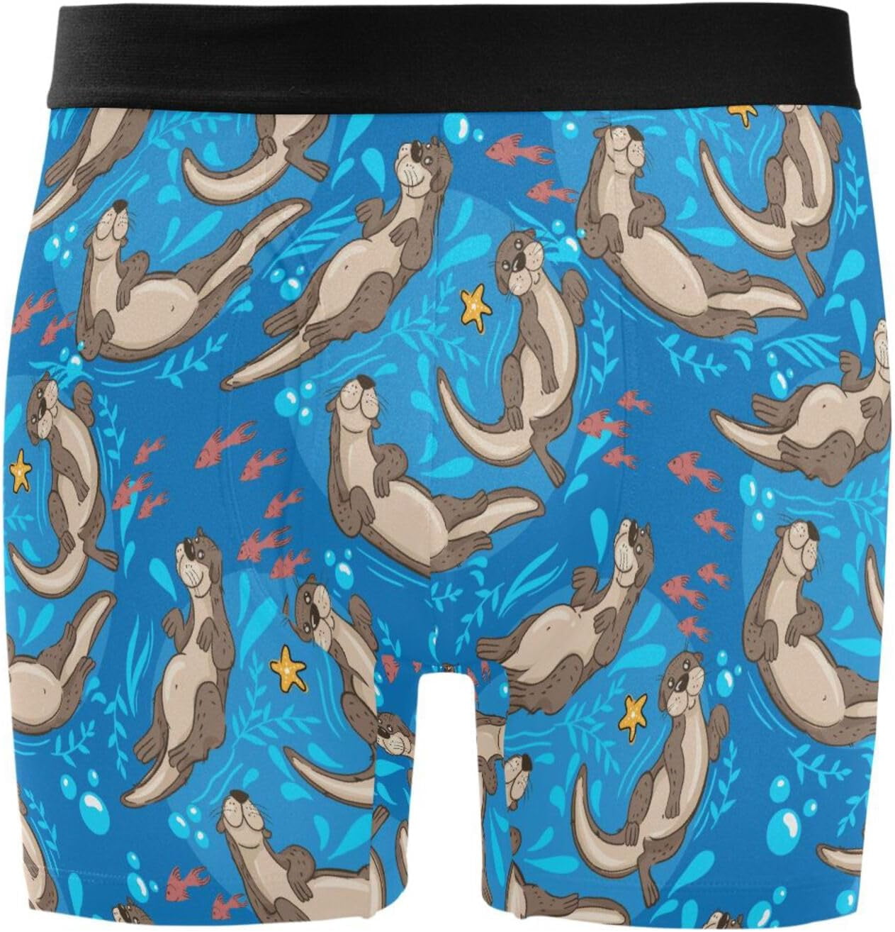 Men's Boxer Briefs Soft Comfort Breathable Inseam Underwear with Fly