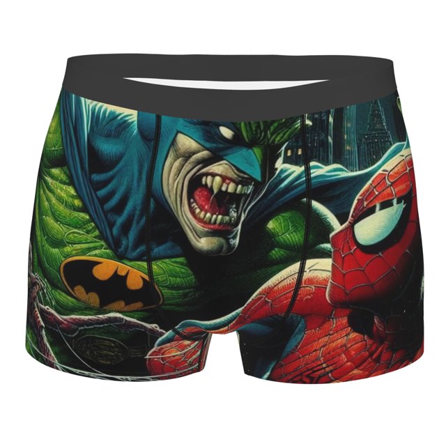 Men's Boxer Briefs,Spiderman and Batman Boxer Briefs,Soft and Breathable Polyester Underwear with ComfortFlex Waistband,XL