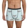 thumbnail image 1 of Men's Boxer Briefs, Striped Cartoon Cute Shark Soft Comfy Mens Underwear Boxer Briefs Breathable With Widen Waist, 1 of 7