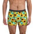 thumbnail image 1 of Men's Boxer Briefs, Sunflowers With Green Leaves Soft Comfy Mens Underwear Boxer Briefs Breathable With Widen Waist, 1 of 7