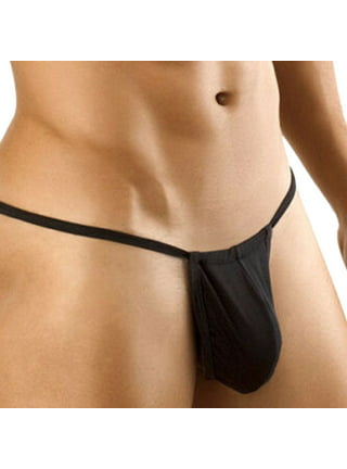 Men's Sexy Novelty Thongs Low Waist Leather Stretch Strap Pouch Jock Brief  Enhancing Pouch Comfortable Sporty T Back G-String
