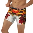 thumbnail image 1 of Men's Boxer Briefs, Thanksgiving Autumn Pumpkins Fall Leaves Soft and Breathable Mens Underwear Boxer Briefs With Widen Waist, 1 of 5