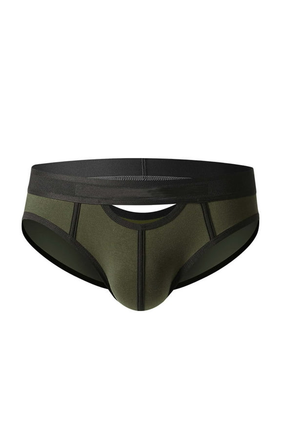 Men's Boxer Briefs Underwear Cool Thongs for Teen Boys Athletic Brief Briefs for Men Underwear Large Men Panties Stretchy Design Brief Mens Deliver Tomorrow Men's Low Army Green 2XL