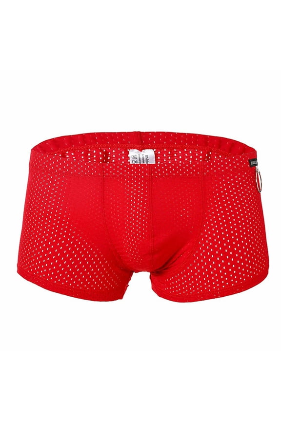 Men's Boxer Briefs Underwear Men Underwear for Men Briefs Fashion for with Pouch Shapeless Mens Linen per Proof Red 2XL