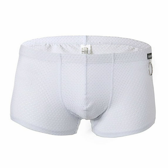 Men's Boxer Briefs Underwear Men Underwear for Men Briefs Fashion for with Pouch Shapeless Mens Linen per Proof White L