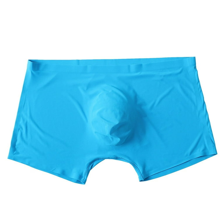 Men's Boxer Briefs Underwear for Men Pure Color One Piece Ice Silk Seamles  Underwear able Sexy Underwear 