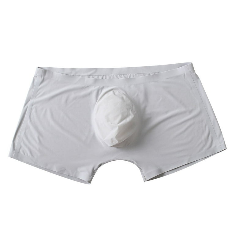 Men's Boxer Briefs Underwear for Men Pure Color One Piece Ice Silk Seamles  Underwear able Sexy Underwear 