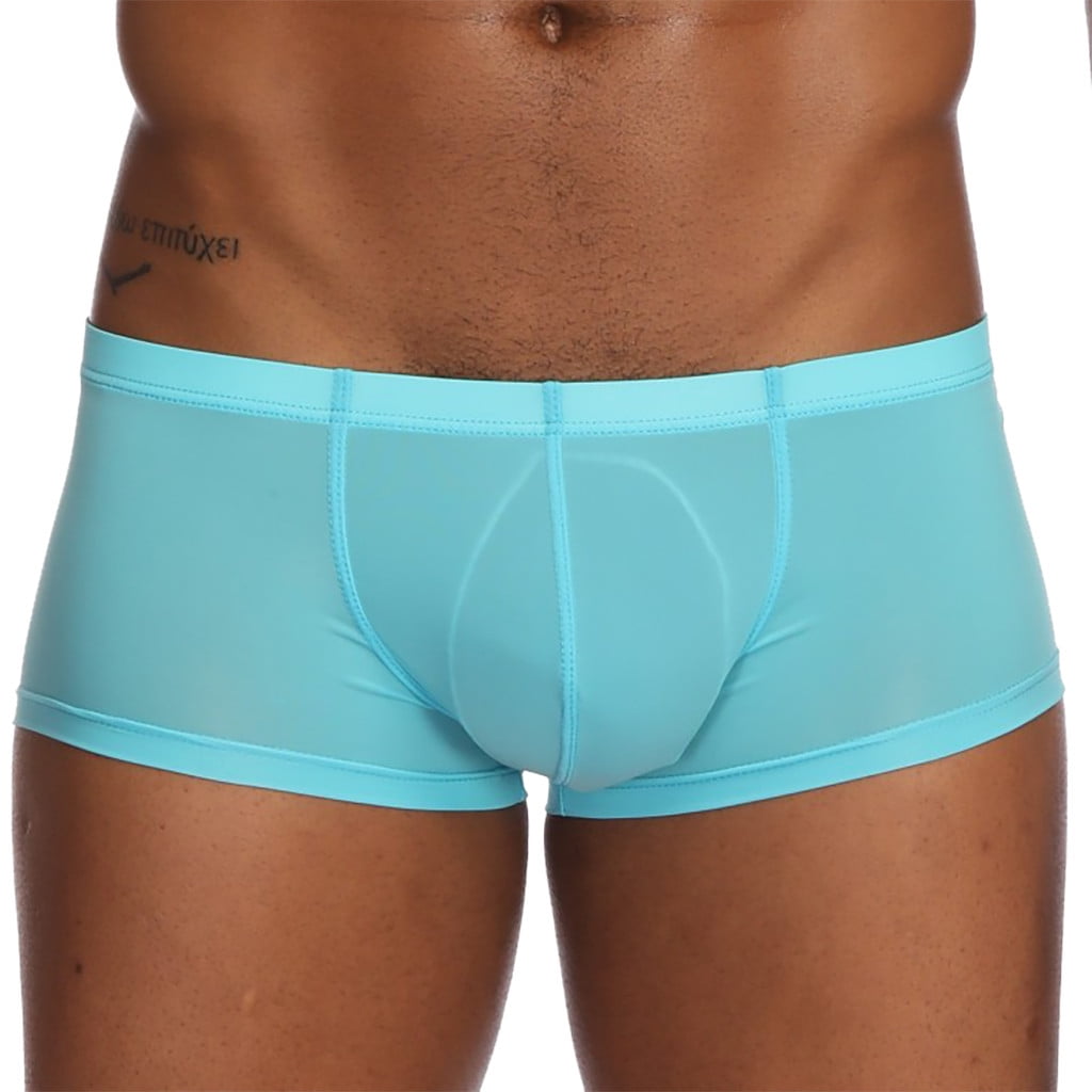 Men's Boxer Briefs Underwear for Men Sexy Solid Ice Silk Pouch Pants  Underwear Soft Briefs Panties Underpants 