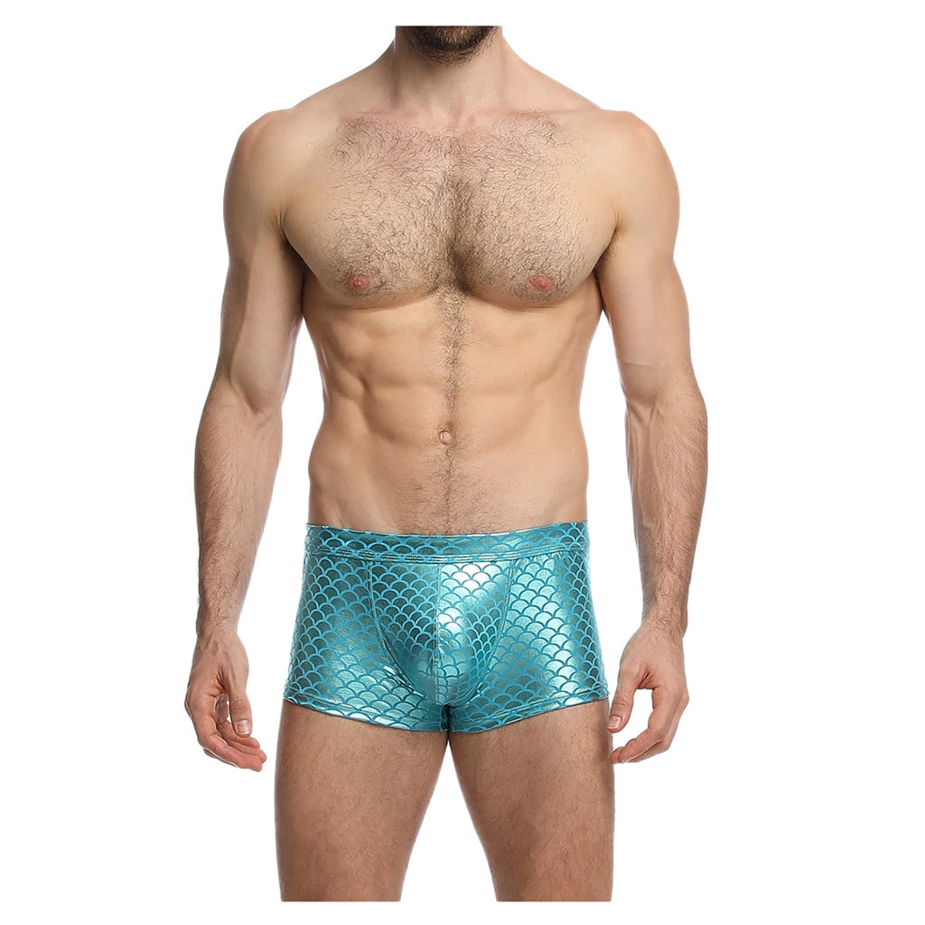 Men's Boxer Briefs Underwear for Men Sexy Underwear Transparent See Through  Shorts Hot Lip Print Underpants 