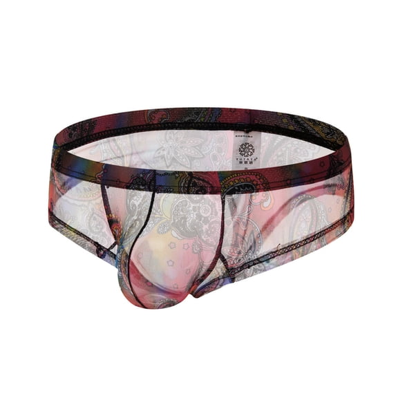 Men’s Boxer Briefs Underwear for Men Sexy Underwear Transparent See Through Shorts Hot Lip Print Underpants