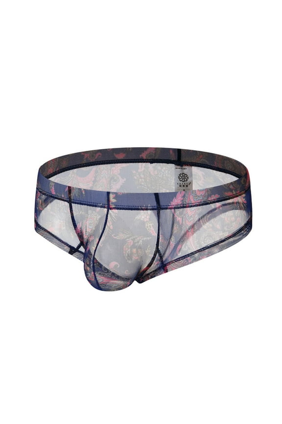 Men’s Boxer Briefs Underwear for Men Sexy Underwear Transparent See Through Shorts Hot Lip Print Underpants