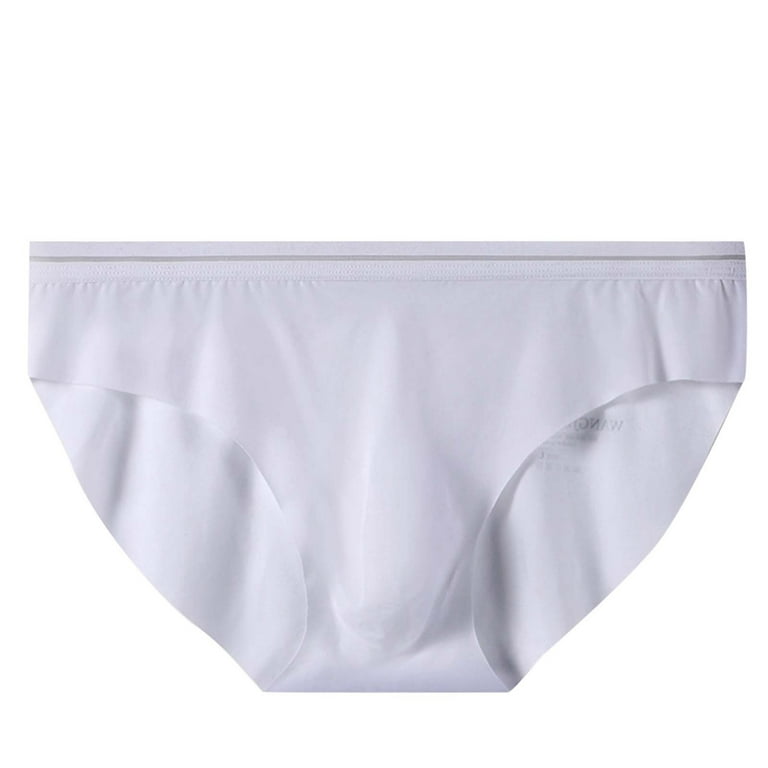 Men's Boxer Briefs Underwear for Men Solid Color Ice Silk Seamless One  Piece Briefs 