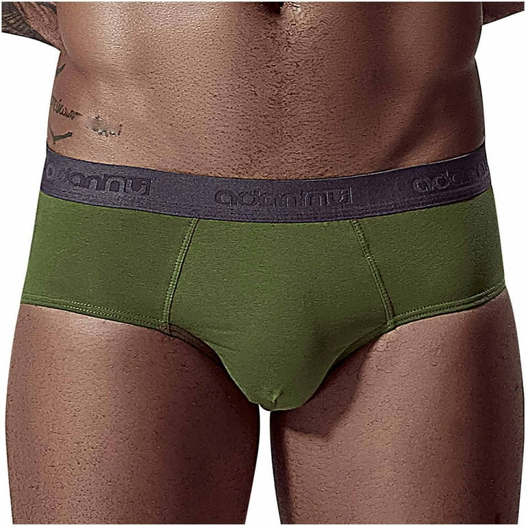 Men's Boxer Briefs Underwear for Men Underwear Combed Cotton Solid Color  Low Waist Sexy Briefs 