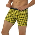 thumbnail image 1 of Men's Boxer Briefs, Yellow Checkered Plaid Soft and Breathable Mens Underwear Boxer Briefs With Widen Waist, 1 of 5