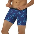 thumbnail image 1 of Men's Boxer Briefs, anchors waves navyblue cool Soft and Breathable Mens Underwear Boxer Briefs With Widen Waist, 1 of 5