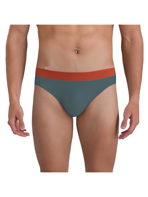 Men's Boxer Briefs beneath Underwear Men Long Leg Briefs My Package Mens Underwear Guys Hairy Men Big G String3 Brief Wading Mens C Ring Summ Orange XL
