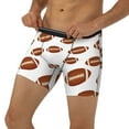 thumbnail image 1 of Men's Boxer Briefs, bright brown American football Soft and Breathable Mens Underwear Boxer Briefs With Widen Waist, 1 of 5