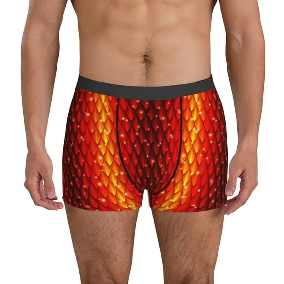 Men's Boxer Briefs, cool Red Dragon Skin scale Soft Comfy Mens Underwear Boxer Briefs Breathable With Widen Waist