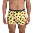 thumbnail image 1 of Men's Boxer Briefs, cute yellow Sunflowers white Soft Comfy Mens Underwear Boxer Briefs Breathable With Widen Waist, 1 of 7