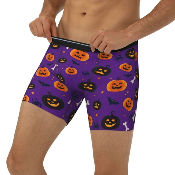 Men's Boxer Briefs, halloween pumpkins cute fun Soft and Breathable Mens Underwear Boxer Briefs With Widen Waist