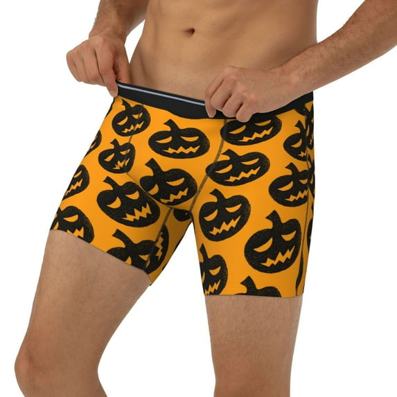 Men's Boxer Briefs, halloween pumpkins festive Soft and Breathable Mens Underwear Boxer Briefs With Widen Waist