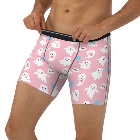 Men's Boxer Briefs, seamless pattern pink glamour Soft and Breathable Mens Underwear Boxer Briefs With Widen Waist
