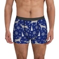 thumbnail image 1 of Men's Boxer Briefs, winter moose deer snowflakes blue Soft Comfy Mens Underwear Boxer Briefs Breathable With Widen Waist, 1 of 7